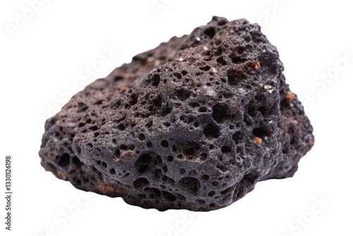 Closeup Detailed View of a Porous Volcanic Rock Specimen with Vesicular Texture