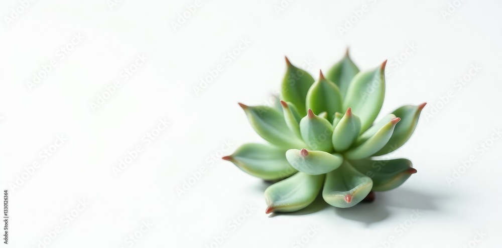 Single sprout of a succulent plant on white background, botanical, isolated Single sprout of a succulent plant on white background, botanical, isolated