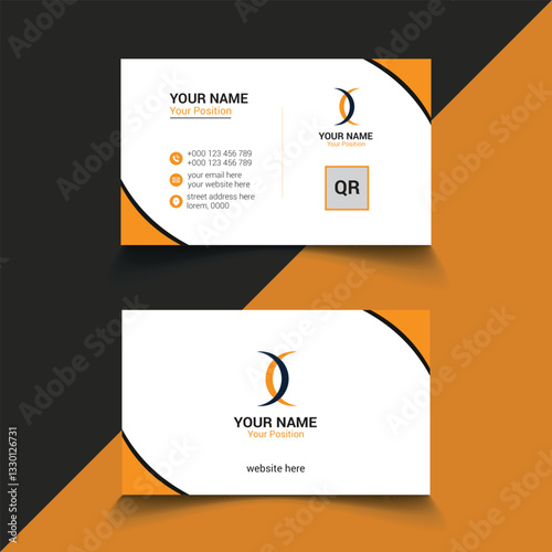 Modern Professional Business Card Design Template – Orange and Black Theme