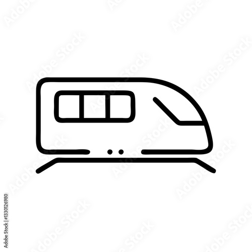 Metro train icon moving swiftly, specialized transport concept