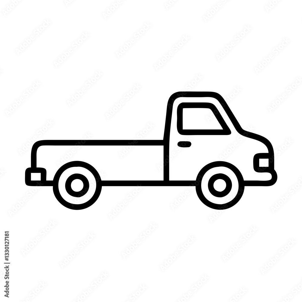 Pickup truck icon in motion, specialized transport concept Pickup truck icon in motion, specialized transport concept