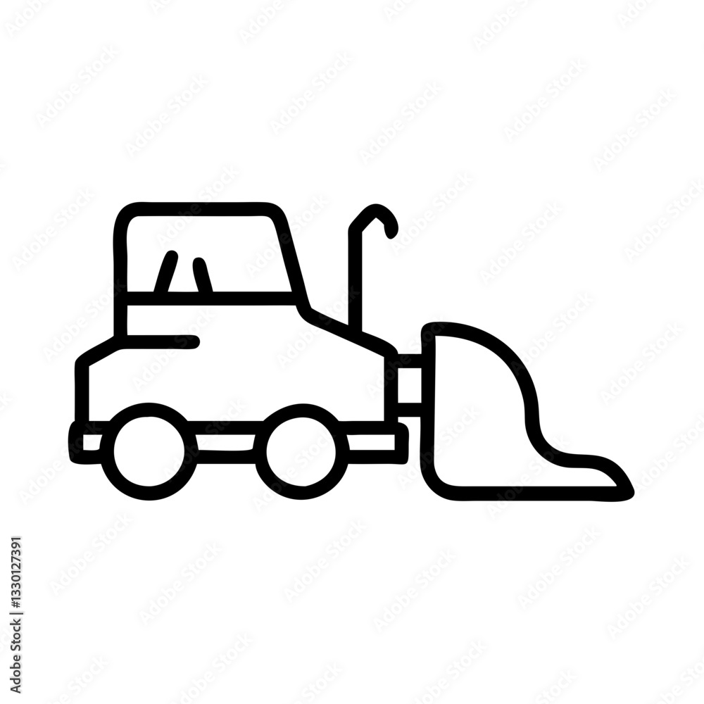 Snowplow icon clearing snow, winter transportation concept Snowplow icon clearing snow, winter transportation concept