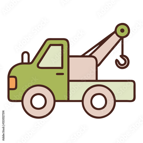 Tow-truck icon lifting vehicle, specialized transport concept
