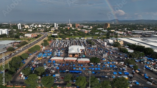 Gaborone bus and taxi terminal in Botswana, Africa