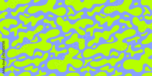 Abstract wavy y2k shape seamless pattern illustration.