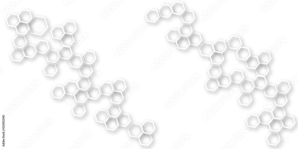 Abstract white and grey hexagon technology geometric pattern concept white background. Use for template, wallpaper, website vector illustration. Abstract white and grey hexagon technology geometric pattern concept white background. Use for template, wallpaper, website vector illustration.
