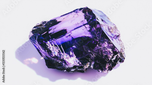 Realistic iolite mineral displaying pleochroism for gemstone education and collection photo