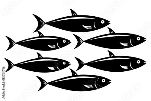 sardine set line art silhouette vector illustration