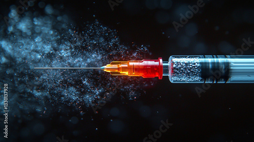 High speed vaccine spray needle expulsion with dramatic effects