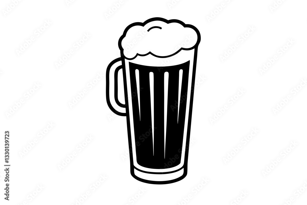 beer glass line art silhouette vector illustration beer glass line art silhouette vector illustration