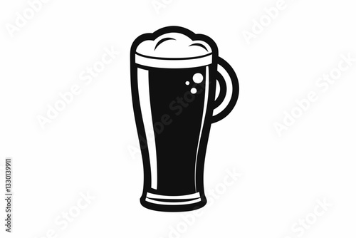 beer glass line art silhouette vector illustration