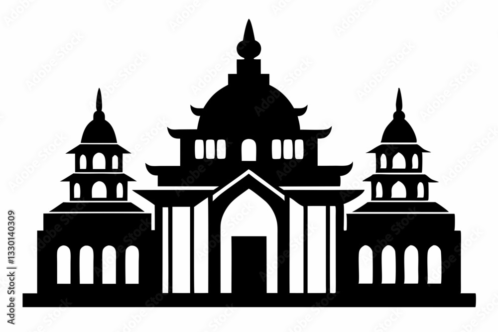 temple line art silhouette vector illustration temple line art silhouette vector illustration