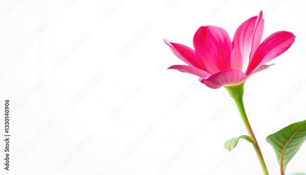 A single vibrant bloom, petals unfurled, set against a pure white backdrop, image, vibrant A single vibrant bloom, petals unfurled, set against a pure white backdrop, image, vibrant