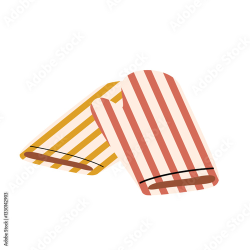 Gloves for hot. Illustration of potholders.