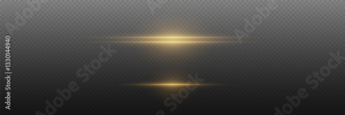 Set of neon laser effects and lights. On a transparent background.