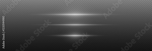 Set of neon laser effects and lights. On a transparent background.