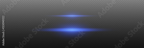 Set of neon laser effects and lights. On a transparent background.