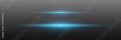 Set of neon laser effects and lights. On a transparent background.