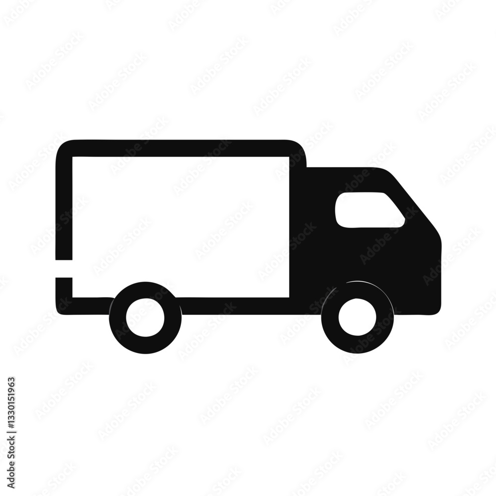 black and white silhouette of a delivery truck in a minimalist style on a white background
black and white silhouette of a delivery truck in a minimalist style on a white background