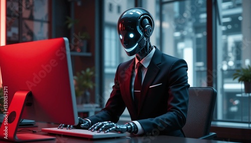 Evil AI agent robot hacking