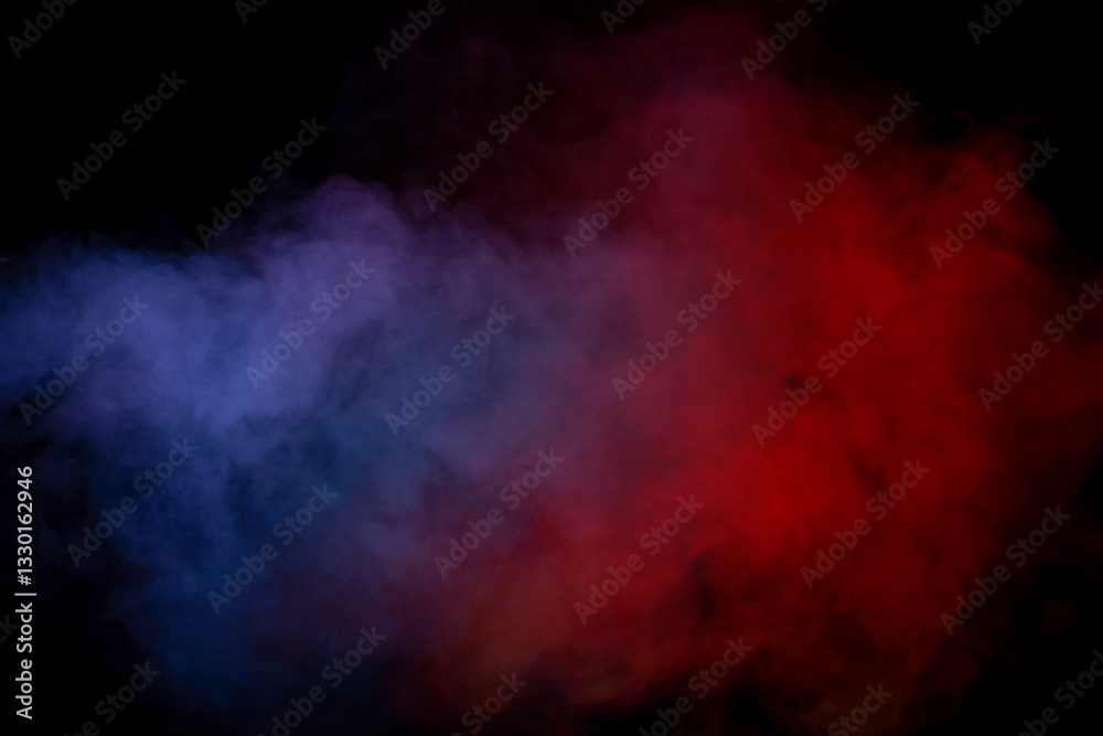 Fototapeta premium Blue and purple steam on a black background.