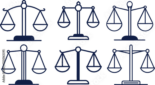 Scales icon set. Law and justice icon set