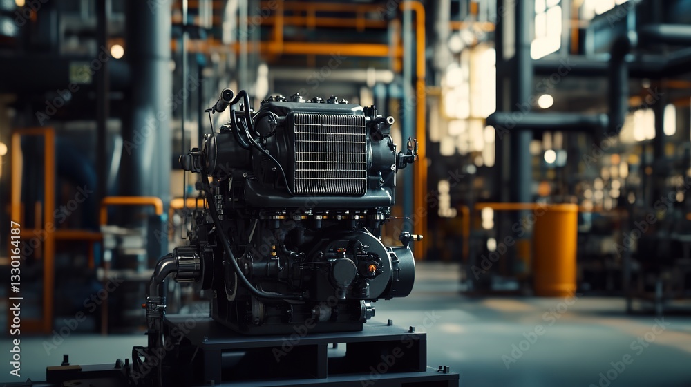 Industrial Engine Display in a Factory Industrial Engine Display in a Factory