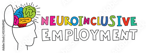 Neurodiversity, autism acceptance. Creative web banner in a colorful pop art style.