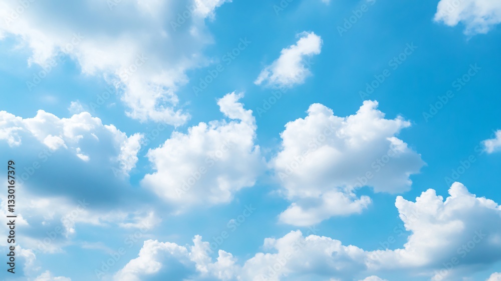Fluffy white clouds drifting in a bright blue sky, serene and calming atmosphere perfect for relaxation or inspiration. Fluffy white clouds drifting in a bright blue sky, serene and calming atmosphere perfect for relaxation or inspiration.
