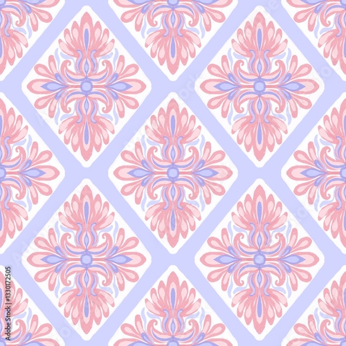 Wallpaper Mural seamless pattern block pastelcolor Torontodigital.ca