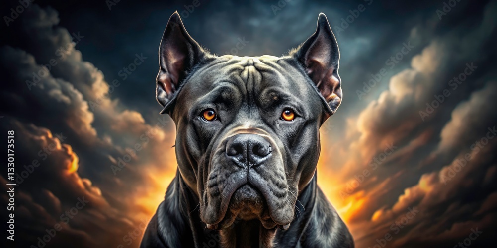 Obraz premium Cane Corso Portrait Photography: Majestic Italian Mastiff Dog Photoshoot