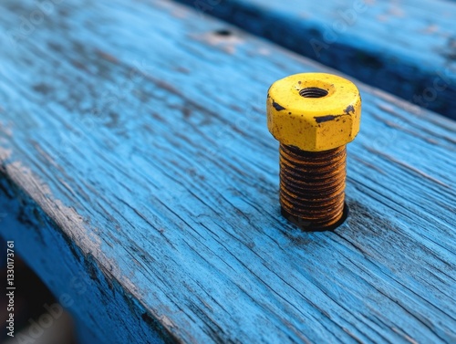 Yellow Bolt on Wooden Table