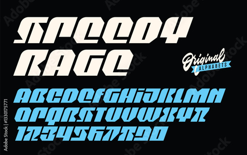 Speedy Rage Dynamic Sport Alphabet. Original Varsity Typeface. Racing Font. Auto Speed Lettering. High Speed Fast  Furious Style Typography. Athletic College Team Club Sport Logo Lettering.