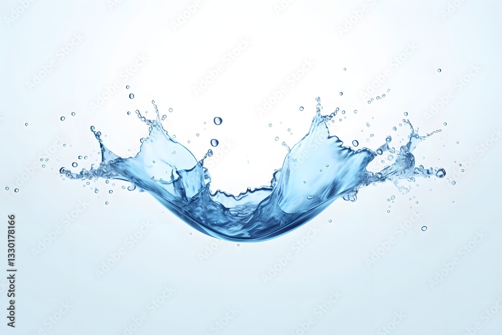 custom made wallpaper toronto digitalTransparent Blue Liquid Splashing with 3D Water Crown and Swirling Waves