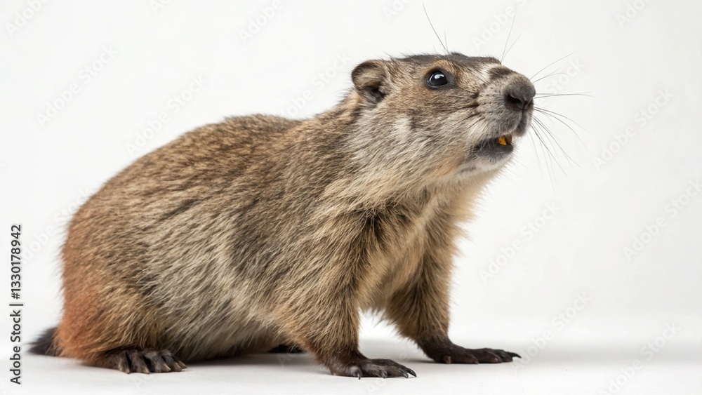 Naklejka premium Mountain Beaver in full view on studio background