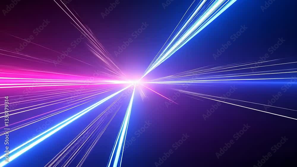 Abstract vibrant light rays clashing
