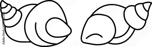 Ocean Snail Shell Icon Set – Marine & Seashell Symbols in EPS