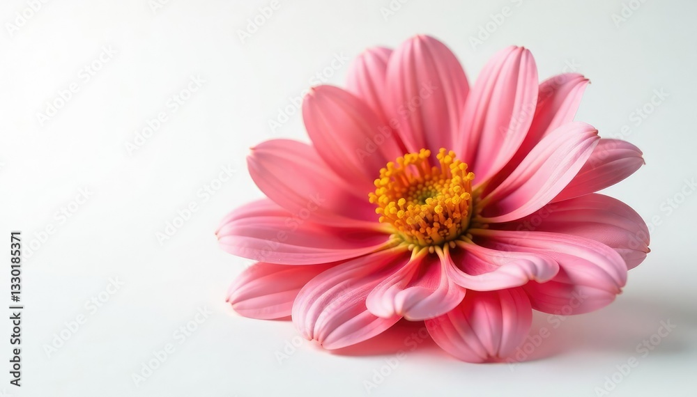 Large flower isolated on white surface with details, colorful, background Large flower isolated on white surface with details, colorful, background