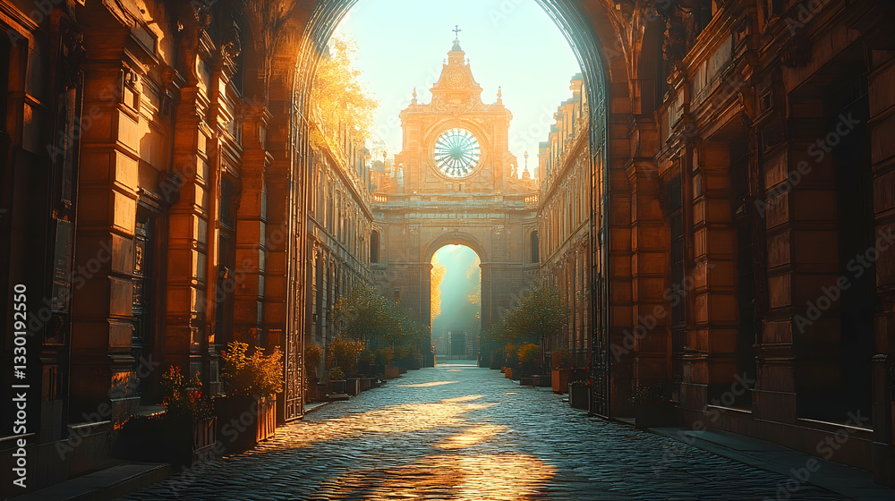 Obraz premium Golden Hour Passageway
