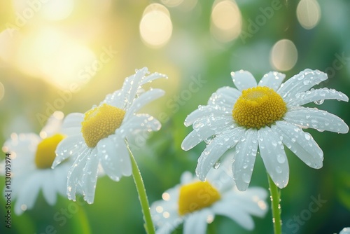 Daisies with Water Droplets