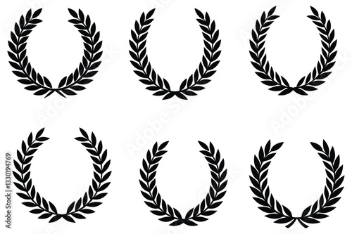 laurel wreath isolated silhouette vector