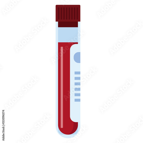 Blood Test Tube Vector | Medical Laboratory Sample | Healthcare Diagnosis Icon