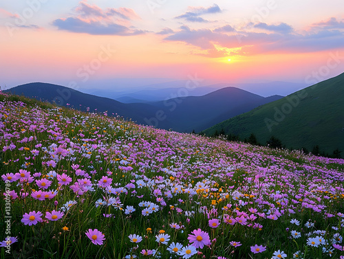 Mountain Meadow Sunset Blooms