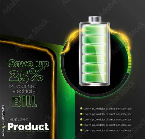 Vector set of battery charge indicators with low and high energy levels isolated on background
