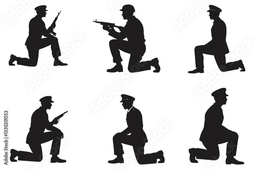 military down on my knees silhouette