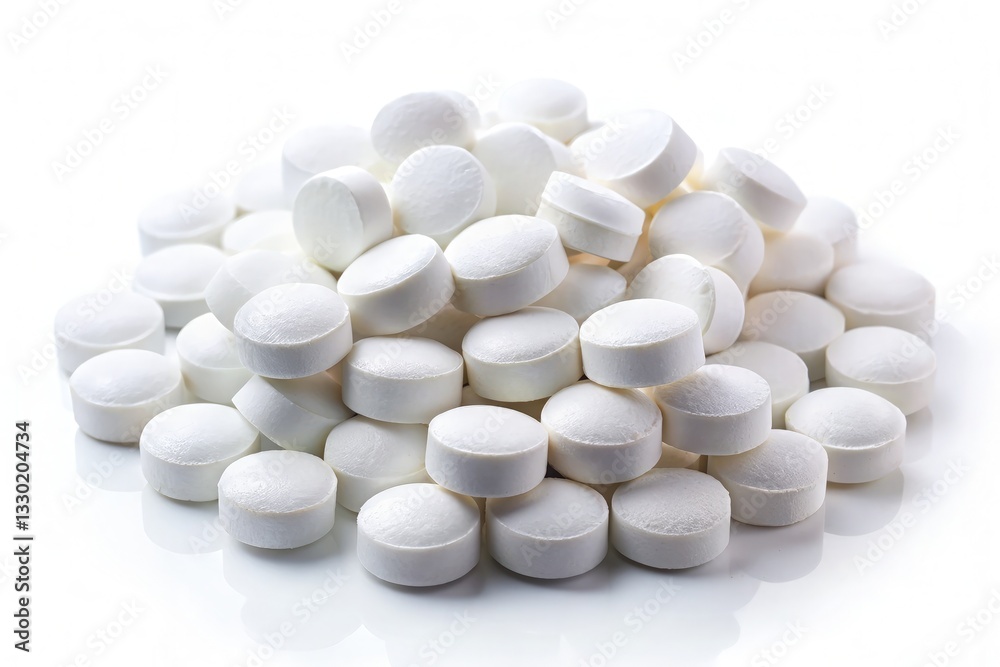 Stack of White Marshmallows on White Background. Generative AI Stack of White Marshmallows on White Background. Generative AI