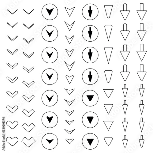 arrows pointing down