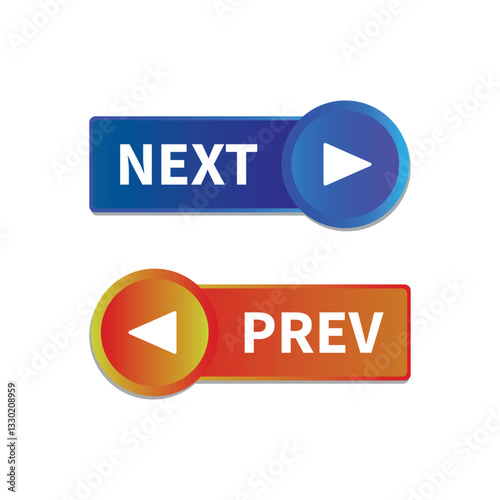 orange and blue back and next button