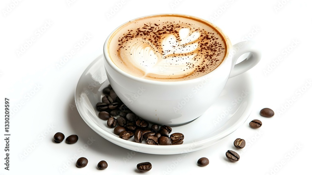 Coffee latte on white background Coffee latte on white background
