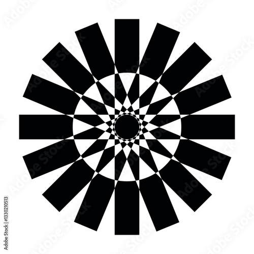 black mandala square flower